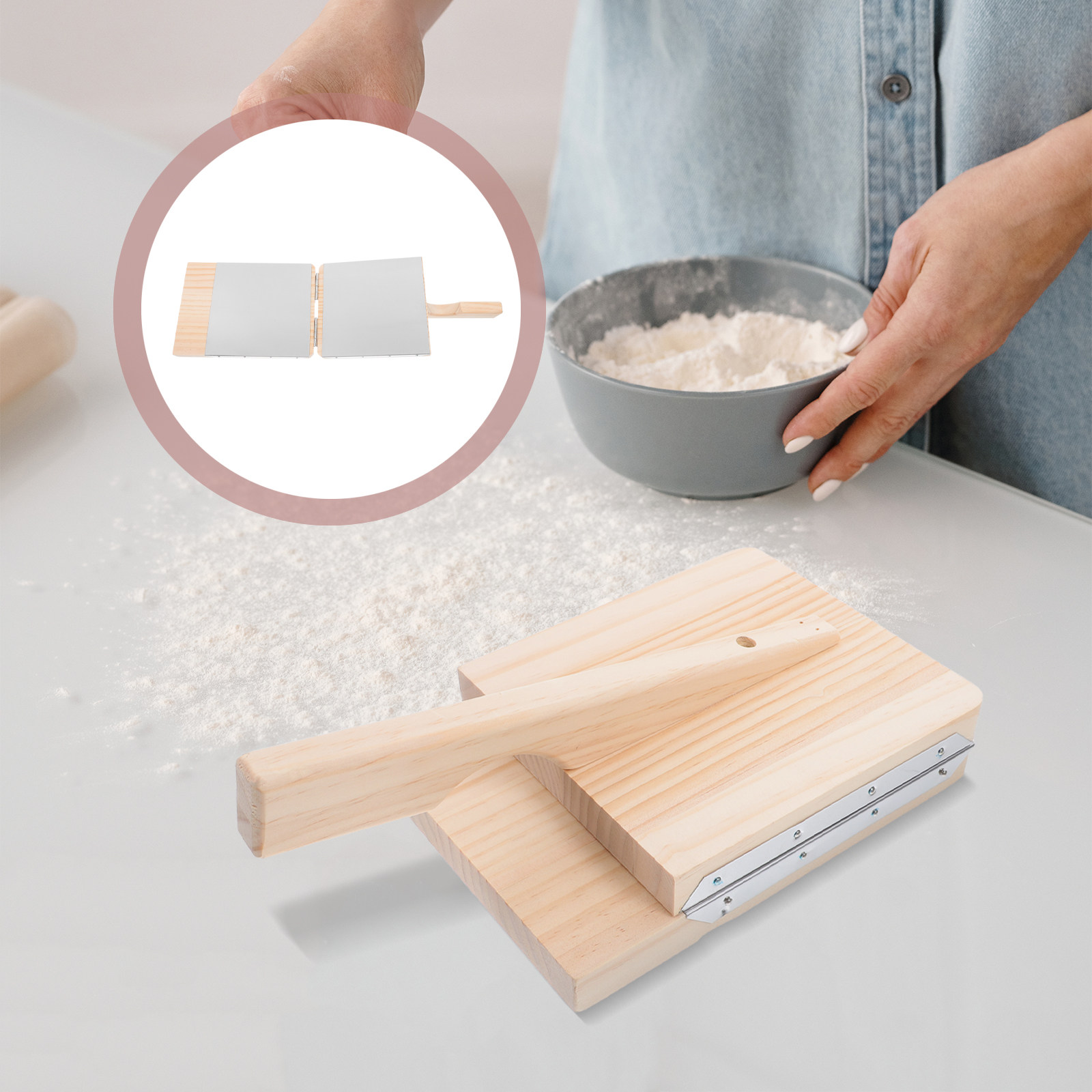 Kitchen Gadgets Dumpling Maker - 나무 만두 틀, 스테인리스 스틸 재질,